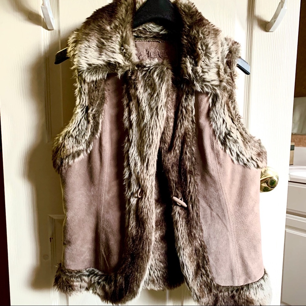 Live A Little Faux Fur Leather Vest